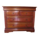 Commode  doucine en merisier 4 tiroirs - annes 80 style louis philippe