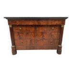 Commode empire en acajou a demi colonnes xix sicle