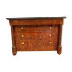 Commode d'poque empire a colonnes dtaches xix sicle commode acajou flamm