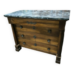 Commode poque empire en noyer