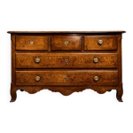 Commode �poque louis xv en noyer et loupe