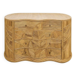 Commode feuilles en rotin
