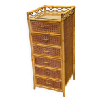 Commode haute en rotin du milieu du sicle par angraves, angleterre, 1970