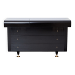 Commode laque noire laiton signe pierre cardin 1980
