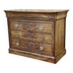 Commode louis philippe 5 tiroirs du xixme en merisier avec ses boutons en verre
