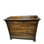 Commode louis philippe d'poque en noyer massif