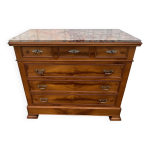 Commode louis - philippe en ronce de cerisier et dessus marbre des pyrnes f