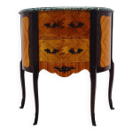 Commode louis xv en acajou fran�ais avec plateau en marbre