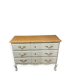 Commode louis xv blanche et bois brut