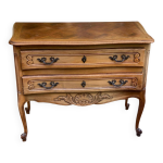 Commode louis xv galbe bois massif blond et marqueterie du 19me