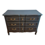 Commode louis xv laque noir acier