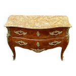 Commode louis xv marqueterie bois de rose  3 tiroirs