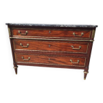 Commode louis xvi en acajou avec 3 tiroirs du xix me siecle