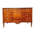 Commode louis xvi en marqueterie de bois de placage xix sicle