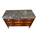 Commode louis xvi en placage, bronze dor et marbre gris des ardennes, xviiime sicle