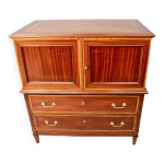 Commode / meuble de rangement en acajou 1900 style louis xvi