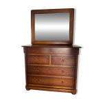 Commode et miroir en merisier massif