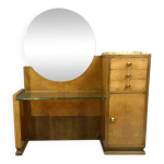 Commode  miroir psych art dco en loupe d'amboine, vers 1920