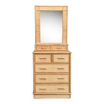 Commode et miroir en rotin et osier tressé 1970 Commode et miroir en rotin et osier tressé 1970