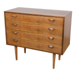 Commode en noyer du milieu du sicle par kai kristiansen pour feldballes furniture factory, annes 1960 ...