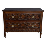Commode en noyer, style louis xvi milieu xxe