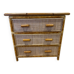 Commode osier et bambou