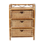 Commode en osier et rotin avec 3 tiroirs Commode en osier et rotin avec 3 tiroirs