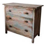 Commode patine multicolore