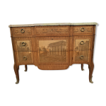 Commode a ressaut central en bois d'amarante et bois de rose xx sicle