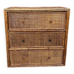 Commode en rotin annes 60