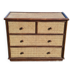 Commode rotin cannage osier