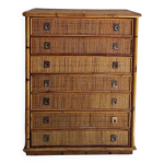 Commode en rotin circa 1970, dal vera