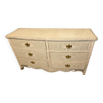 Commode rotin vintage