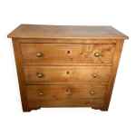 Commode rustique anglaise en pin avec n?uds en porcelaine