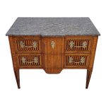 Commode sauteuse louis xvi en marqueterie 19me