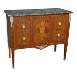 Commode sauteuse en marqueterie, style louis xvi milieu xxe Commode sauteuse en marqueterie, style louis xvi milieu xxe