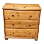 Commode scandinave avec 3 tiroirs en bois massif