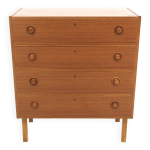 Commode scandinave en teck, sude, 1960