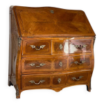 Commode scriban ou bureau de pente, plaque de fruitier, xviiime sicle