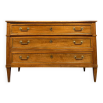 Commode secrtaire poque louis xvi en acajou et joncs de cuivre vers 1780