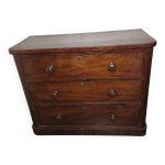Commode style anglais en acajou avec 3 tiroirs