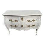 Commode de style louis quinze , laque en gris
