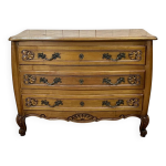 Commode de style louis xv des annes 1950 en merisier et loupe d'orme