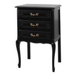 Commode de style louis xv en chne laqu noir, france, annes 1950