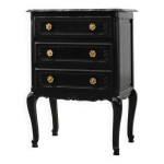 Commode de style louis xv en chne laqu noir, france, annes 1950