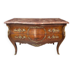 Commode de style louis xv en marqueterie