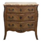 Commode de style louis xv en marqueterie