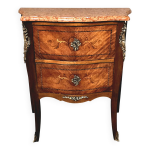 Commode de style louis xv en marqueterie de bois de rose, xxè Commode de style louis xv en marqueterie de bois de rose, xxè