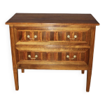 Commode de style louis xvi en noyer et marqueterie xix