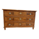 Commode style louis xvi en ronce de noyer et merisier - priode fin xviii e